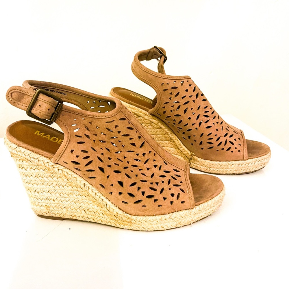Madeline Girl Camel Colored Wedges Size 8